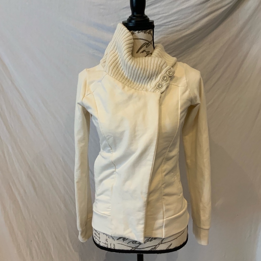 Euc-Element Cream Colored Zip Up Jacket - image 2